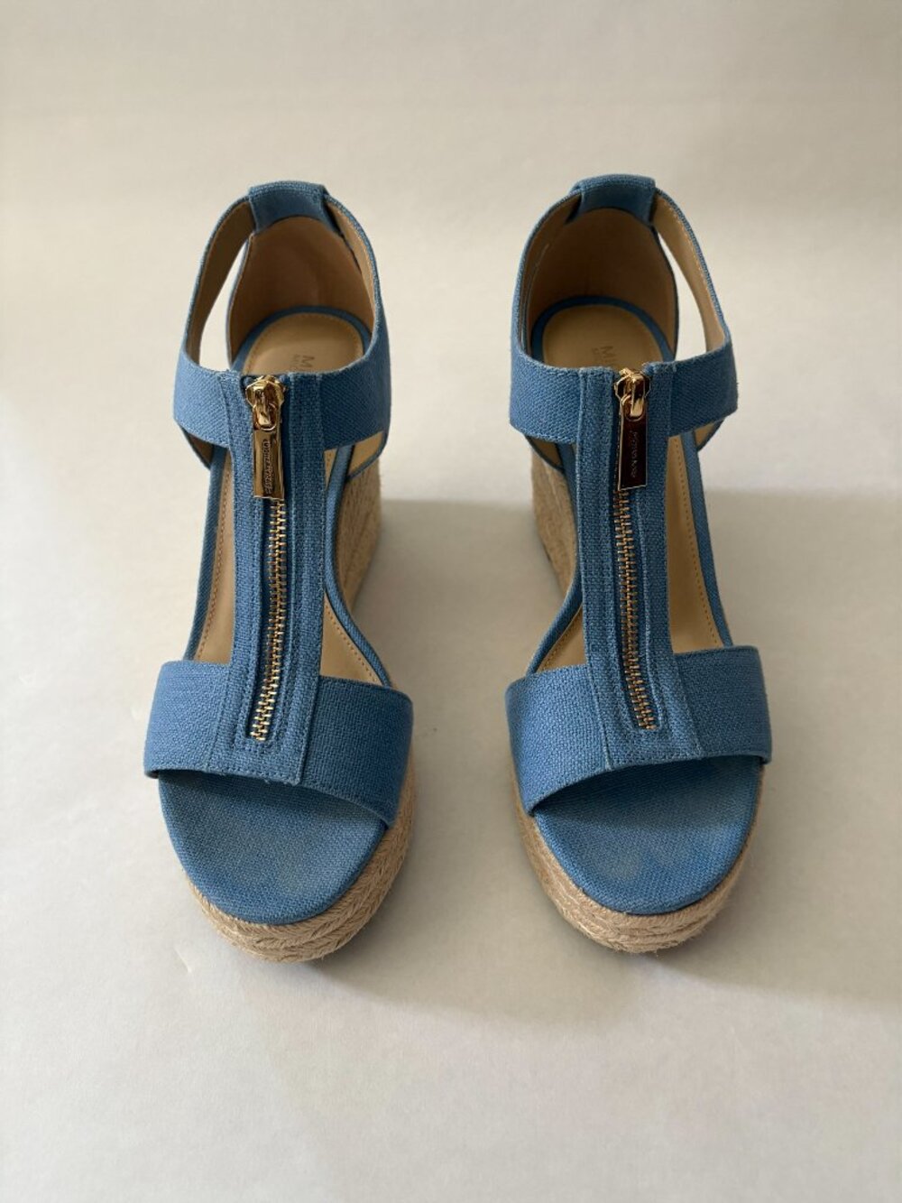 Michael Kors Sky Blue Canvas Rope Wedge Heels US Size 9 EUC